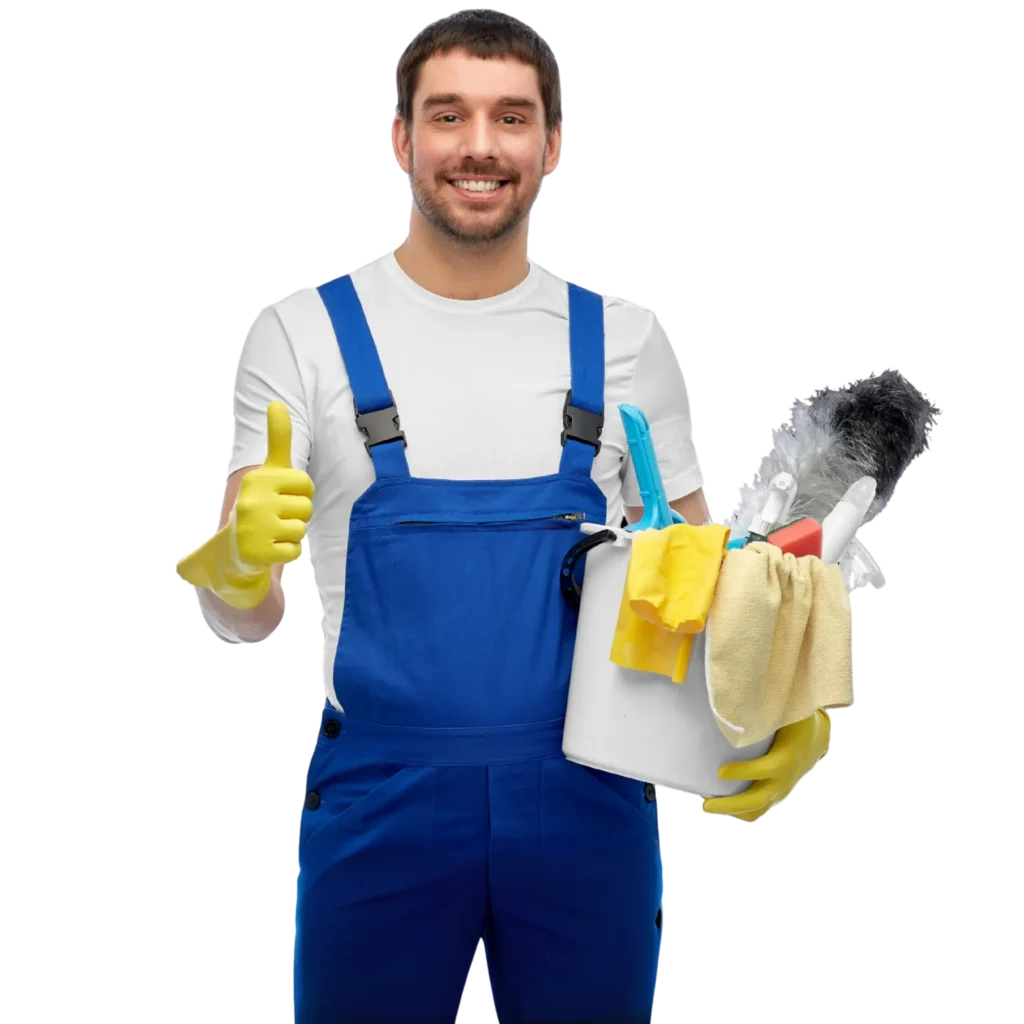 Homme d’entretien en tenue de protection